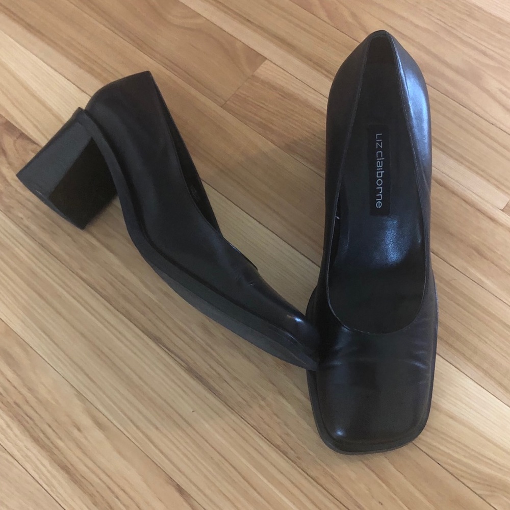 Liz Claiborne Harkin Black Baby Calf Shoes